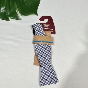 NWT $65 Original‎ Penguin [ BOW TIE ] Plaid Print Adjustable Tie Blue Red